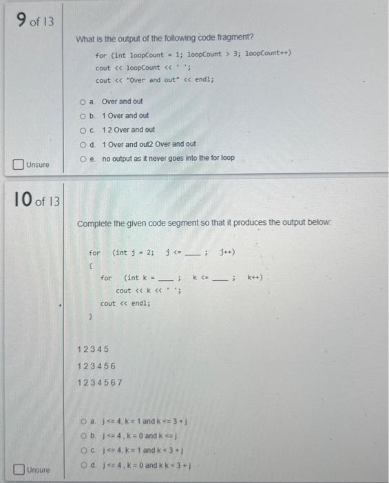 Solved What is the output of the following code fragment? | Chegg.com