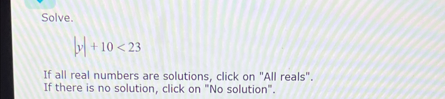 Solved Solve.|y|+10