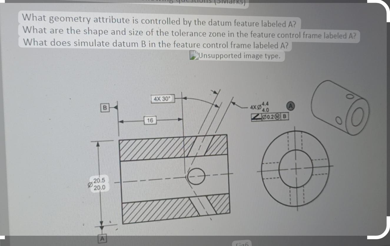 Solved What geometry attribute is controlled by the datum | Chegg.com