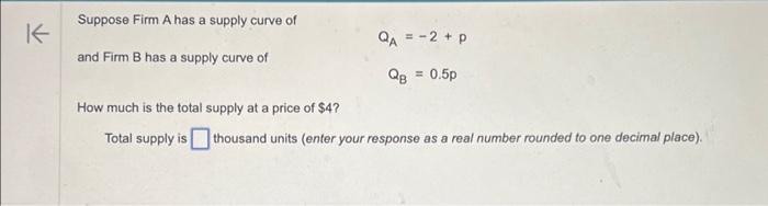 Solved K Suppose Firm A Has A Supply Curve Of And Firm B Has | Chegg.com