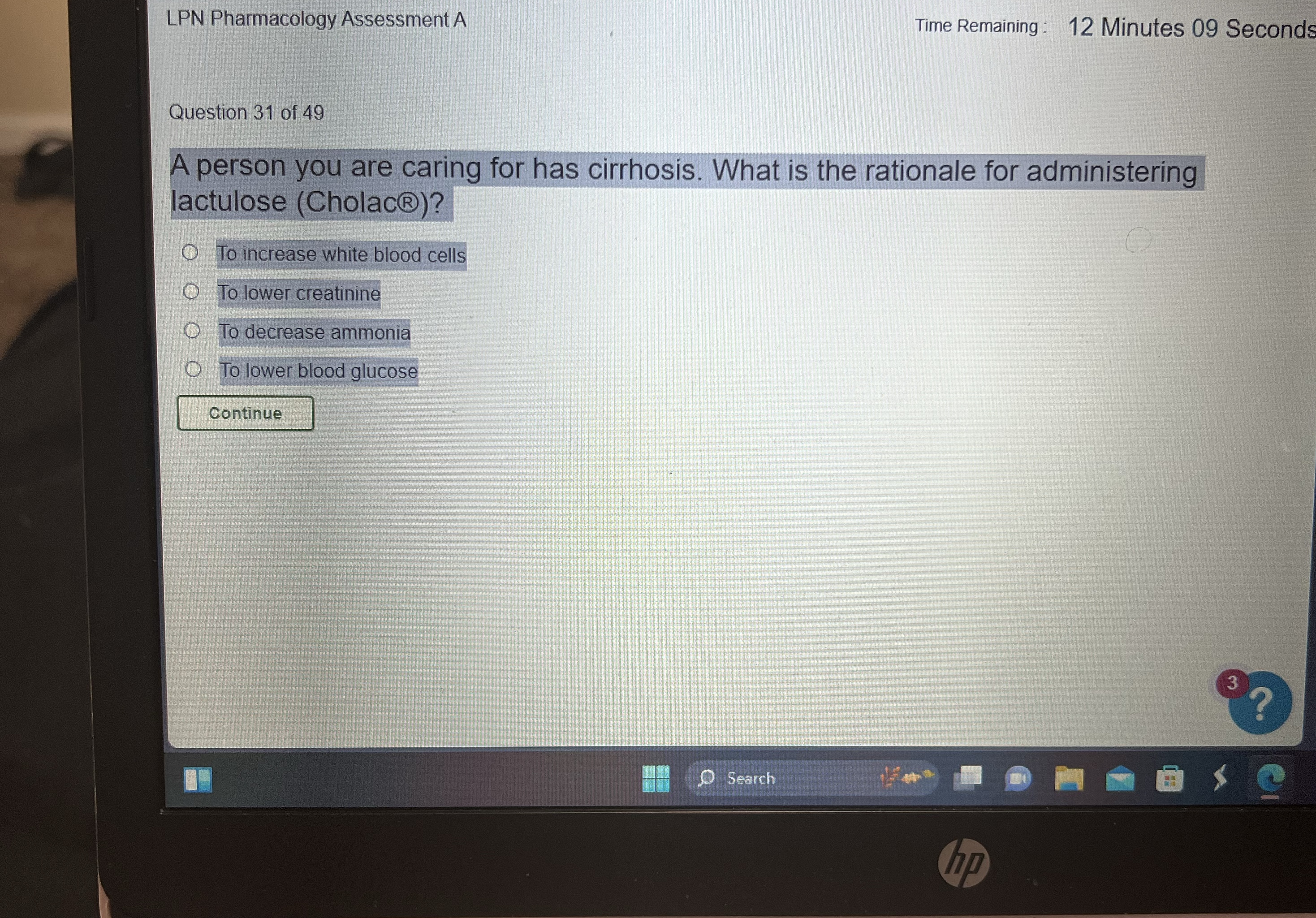 Solved LPN Pharmacology Assessment ATime Remaining: 12 | Chegg.com