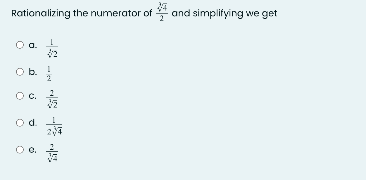 Solved Rationalizing The Numerator Of root 3 4 2 and Chegg