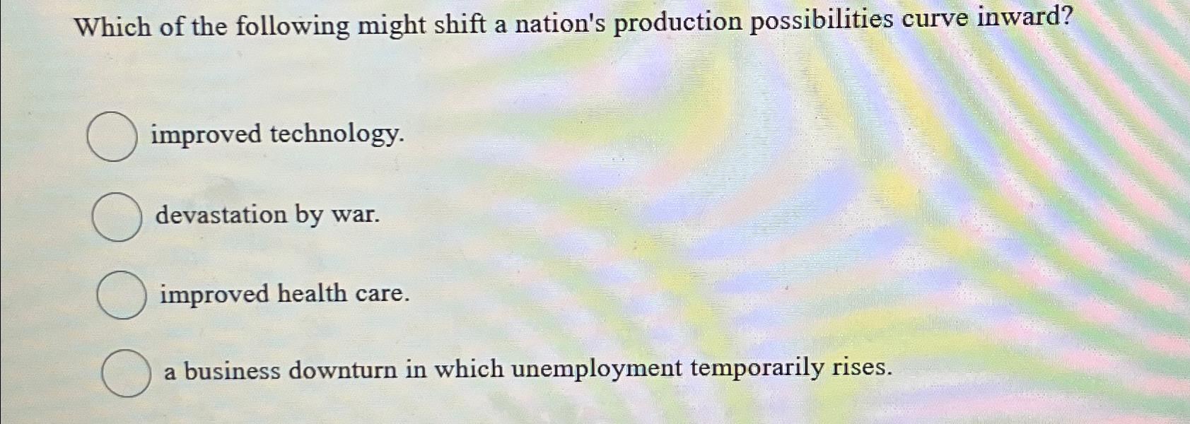 Solved Which of the following might shift a nation's | Chegg.com