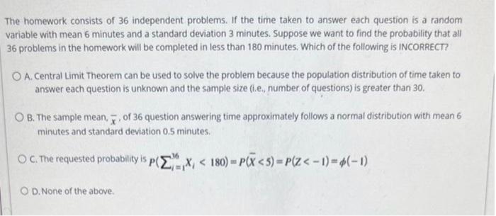 Solved The homework consists of 36 independent problems. If | Chegg.com