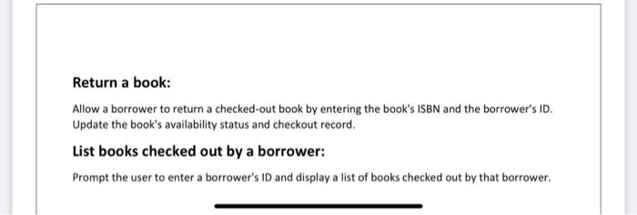 Solved 1. Description A Library Management System is | Chegg.com