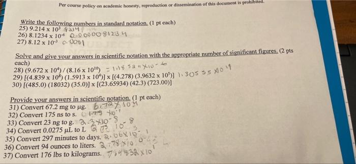 Solved Solve the following problems. Provide the answers in | Chegg.com