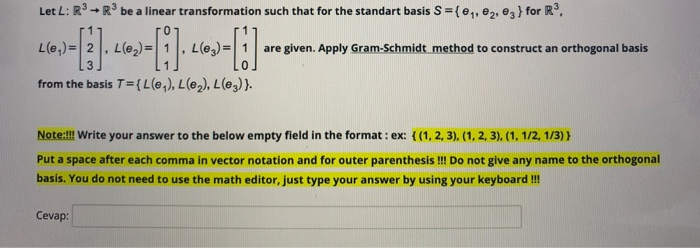Solved Let L: R+R be a linear transformation such that for | Chegg.com
