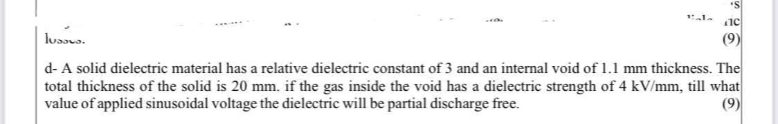 Solved 'S lussus. 1с (9) d- A solid dielectric material has | Chegg.com