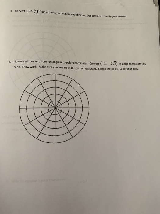 Solved Polar Coordinates Lab Directions Complete The Lab In Chegg Com