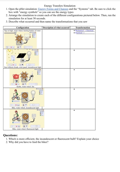 Phet Energy Forms And Changes Simulation Answer Key Pdf Download