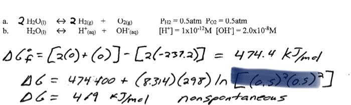 Solved Calculate the Gibbs free energy for the following | Chegg.com