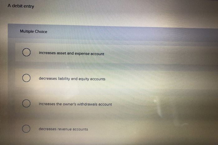 solved-a-debit-entry-multiple-choice-increases-asset-and-chegg