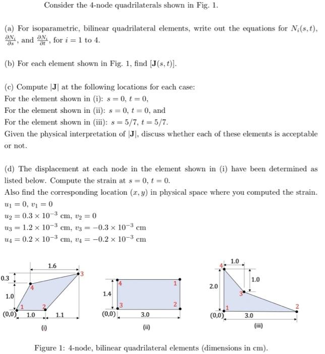 Consider The 4 Node Quadrilaterals Shown In Fig 1 Chegg Com