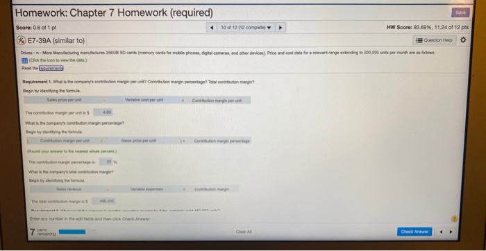 Solved Homework: Chapter 7 Homework (required) Save Score: | Chegg.com