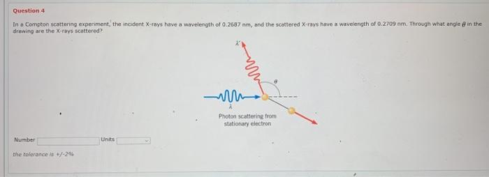 Solved Question 4 In a Compton scattering experiment, the | Chegg.com