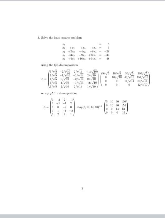 Solved 3. Solve the lost-pure problem 8 ग + +13 6 +23 +42 | Chegg.com