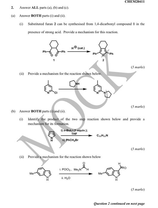 Solved 2. CHEM20411 Answer ALL Parts (a), (b) And (c) (a) | Chegg.com