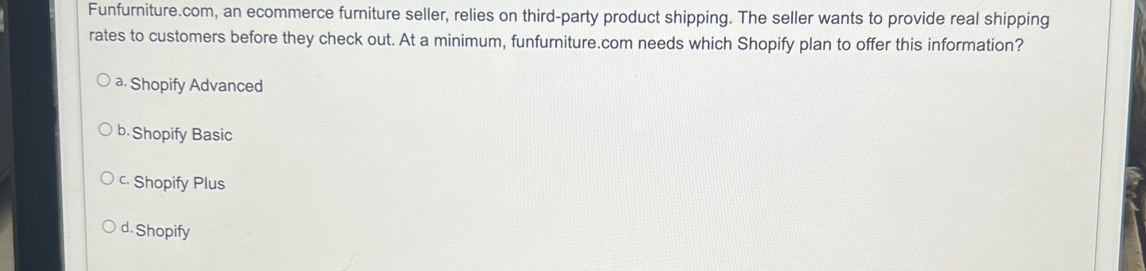 Solved an furniture seller,