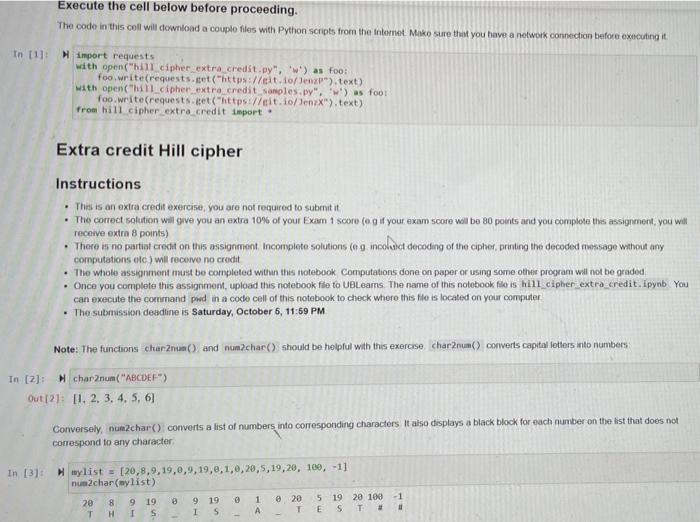 Execute the cell below before proceeding. The code in | Chegg.com