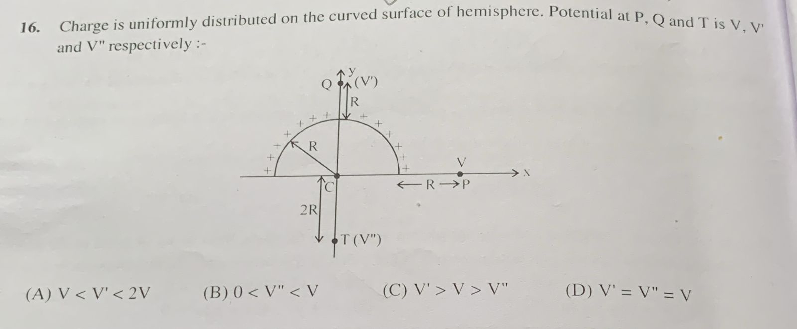 Solved Charge is uniformly distributed on the curved surface | Chegg.com