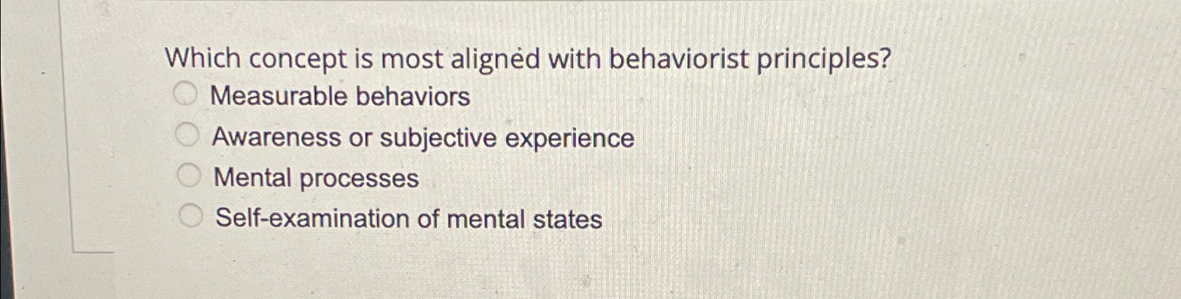 Solved Which concept is most aligned with behaviorist | Chegg.com