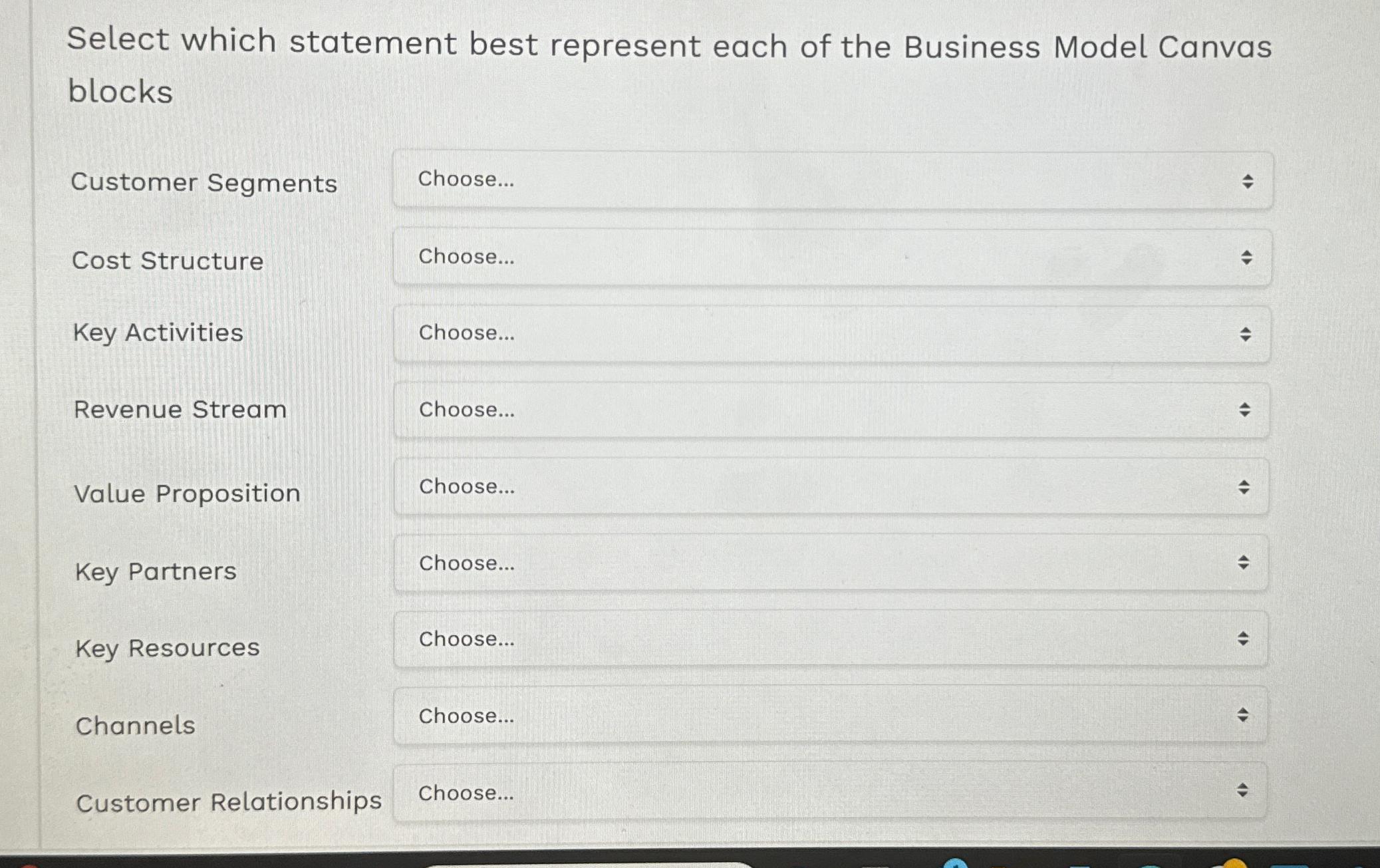 Solved Select which statement best represent each of the | Chegg.com