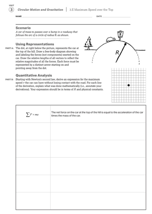 Solved 3 Circular Motion and Gravitation 3. Maximum Speed | Chegg.com