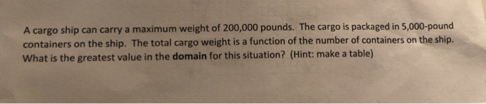 weight of cargo ship in pounds