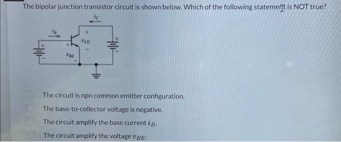 Solved The bipolar junction transistor circuit is shown | Chegg.com