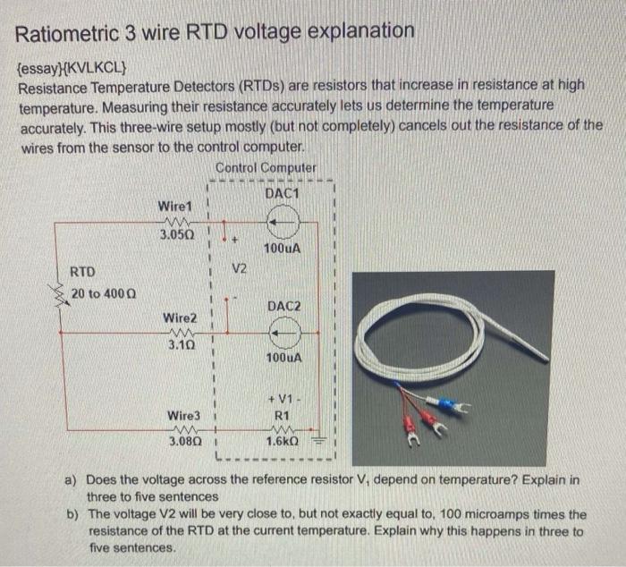 Solved Ratiometric 3 wire RTD voltage explanation