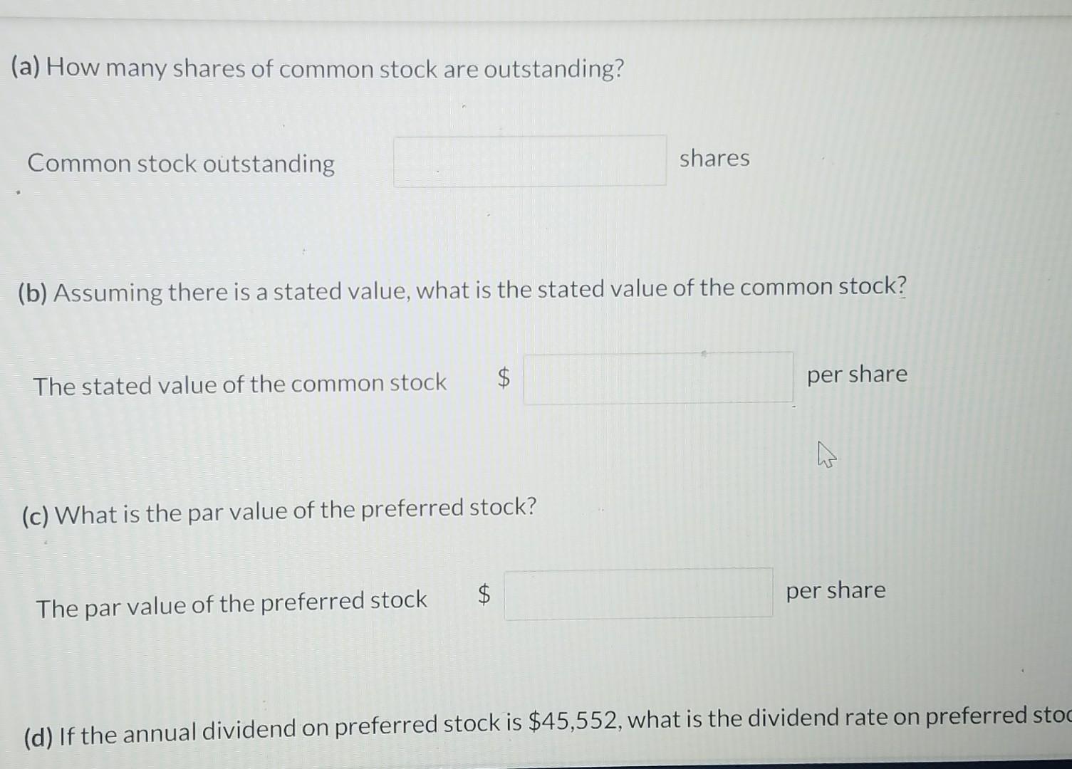 Solved From a review of the stockholders' equity section, | Chegg.com
