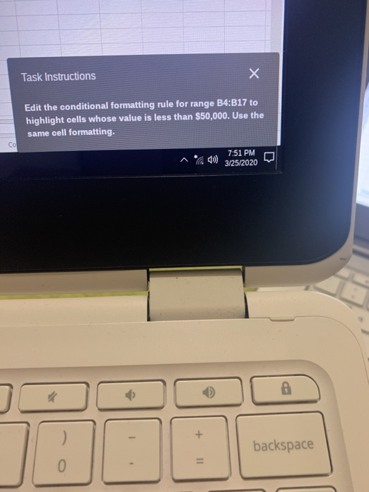 Solved Task Instructions Edit The Conditional Formatting | Chegg.com