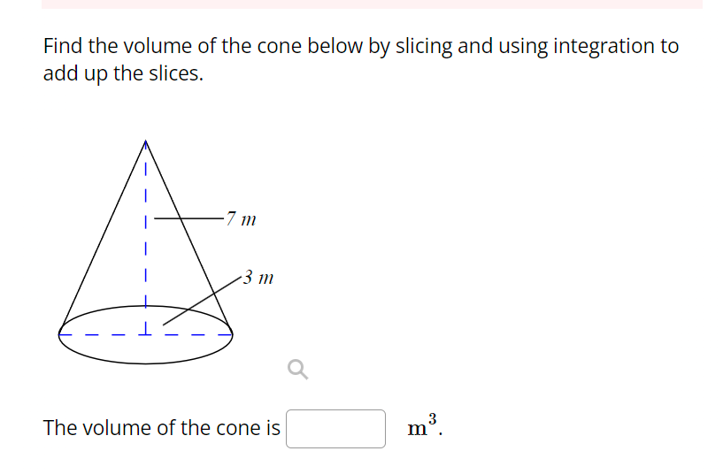 volume of cone using integration