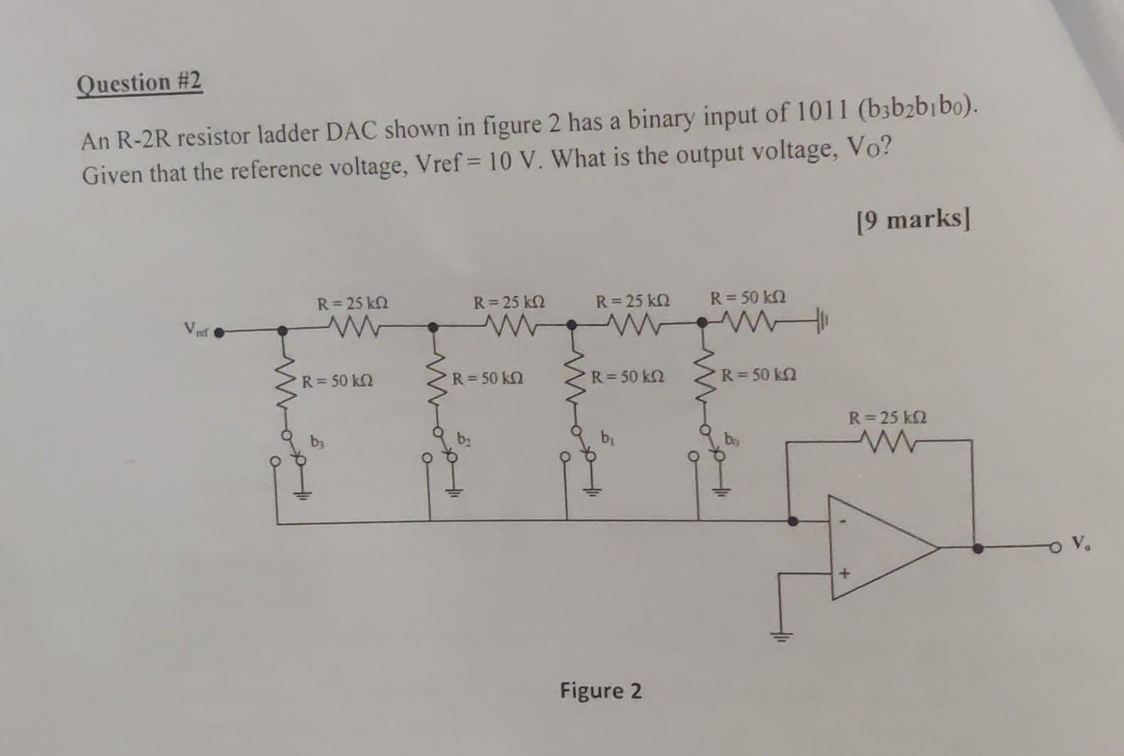 Solved Question \2 An R2R resistor ladder DAC shown in