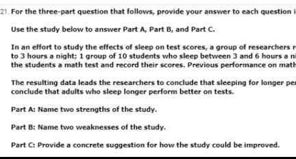 Solved 21. For the three-part question that follows, provide | Chegg.com