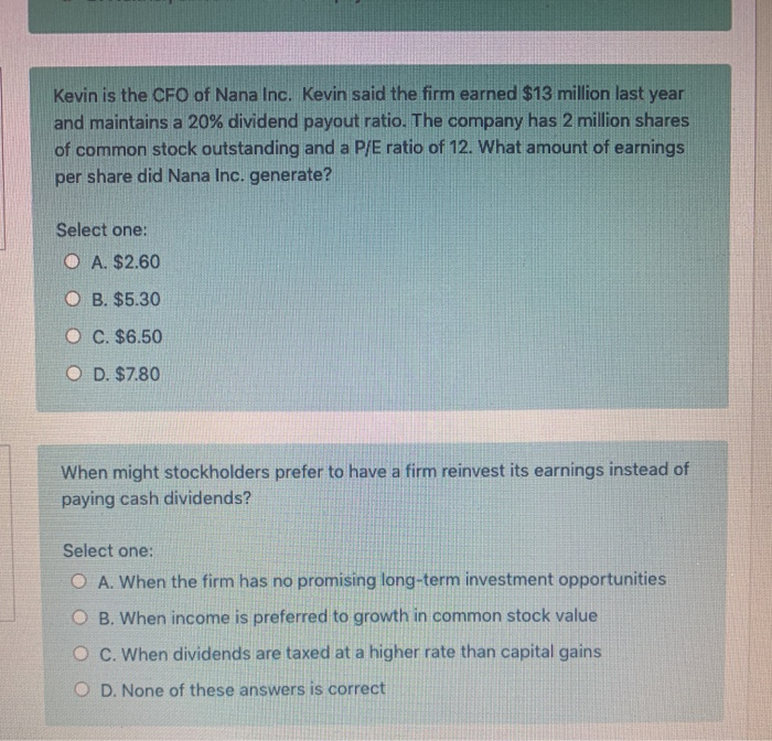 Which Statement Is True Regarding Policy Dividends Solved Which of the following statements is true concerning | Chegg.com