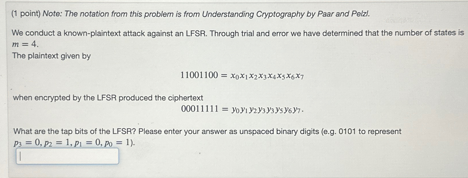 Solved (1 ﻿point) ﻿Note: The notation from this problem is | Chegg.com