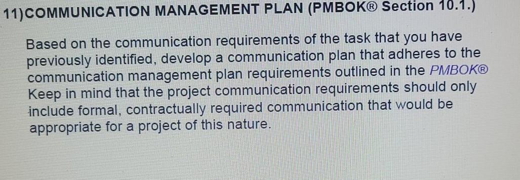Solved PROJECT MANAGEMENT PLAN ASSIGNMENT Assignment In our | Chegg.com