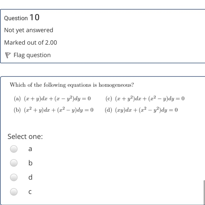 Solved Question 2 Not yet answered Marked out of 2.00 P Flag | Chegg.com