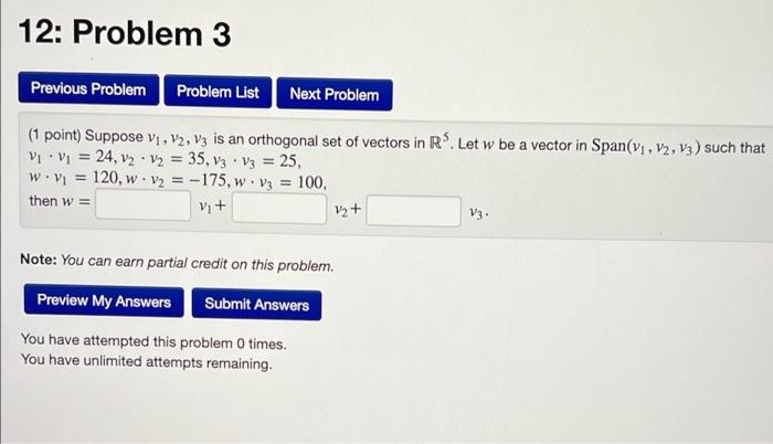 Solved 12: Problem 3 Previous Problem Problem List Next | Chegg.com
