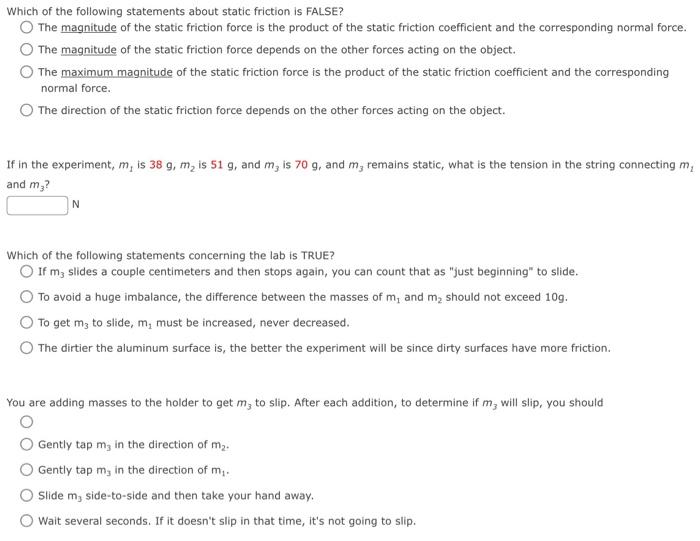 the influences the magnitude of the static friction force