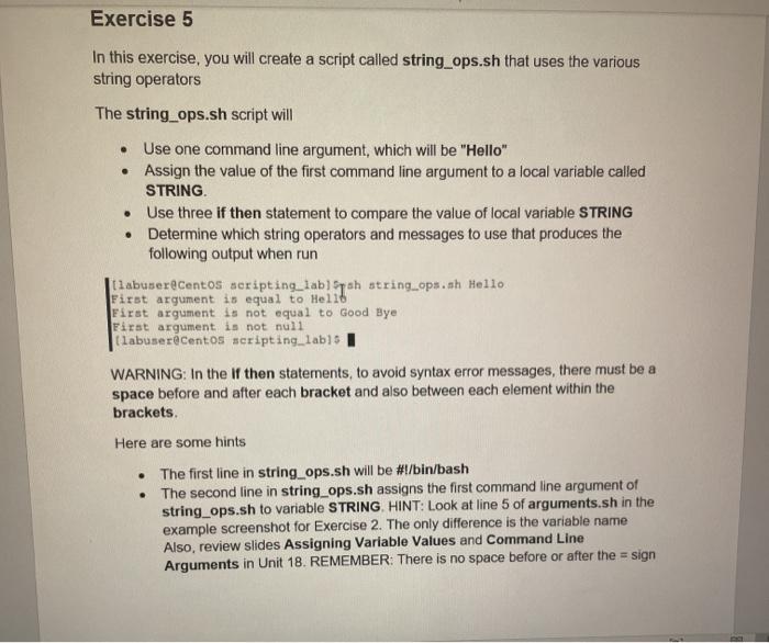 Solved Exercise 5 In this exercise, you will create a script | Chegg.com