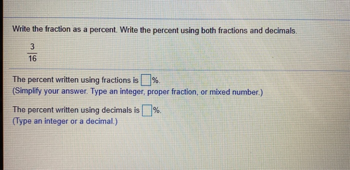 Solved Write The Fraction As A Percent Write The Percent Chegg Solved Write The Fraction As A Percent Write The Percent Chegg