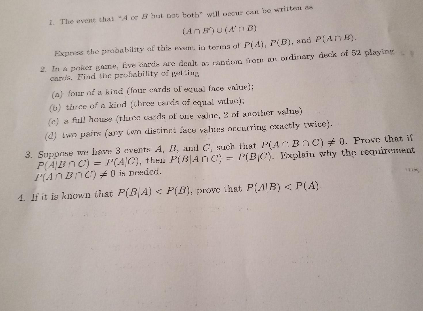 Probability That A Or B Or Both Occur