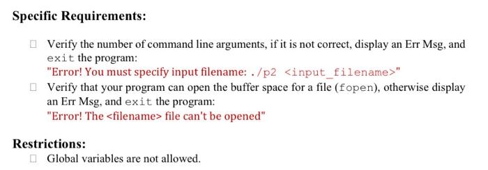 Solved In this project, you will write a C program that, | Chegg.com
