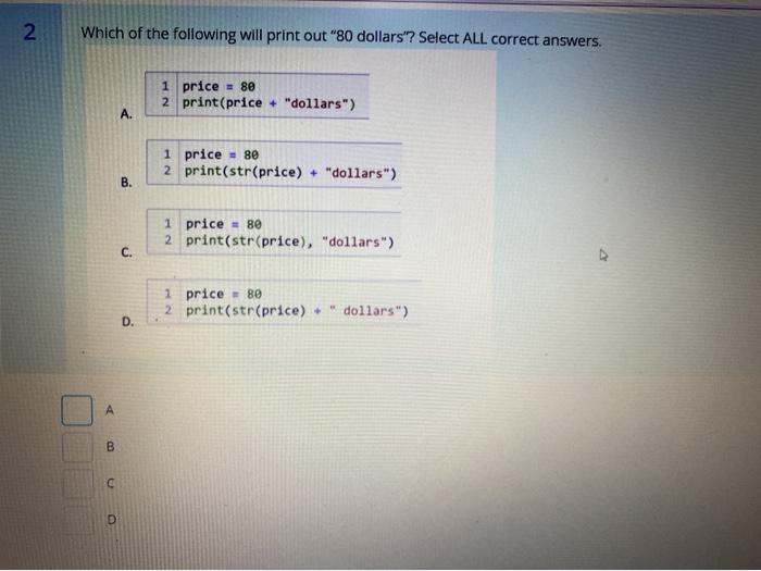 Solved 1 Select ALL options that can be a variable name in | Chegg.com