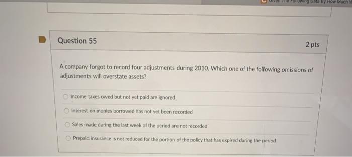 Solved Question 53 2 pts Which one of the following | Chegg.com