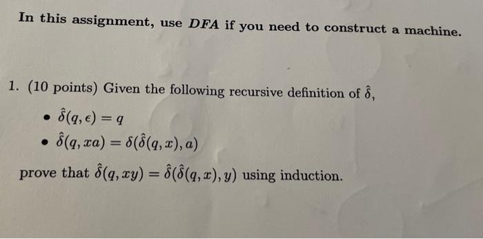Solved In this assignment, use DFA if you need to construct | Chegg.com