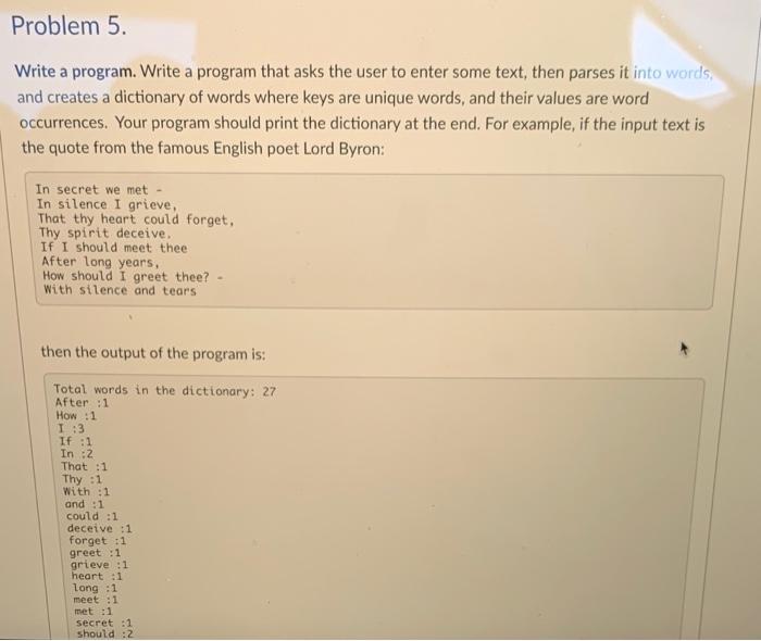 Solved Problem 5. Write a program. Write a program that asks | Chegg.com