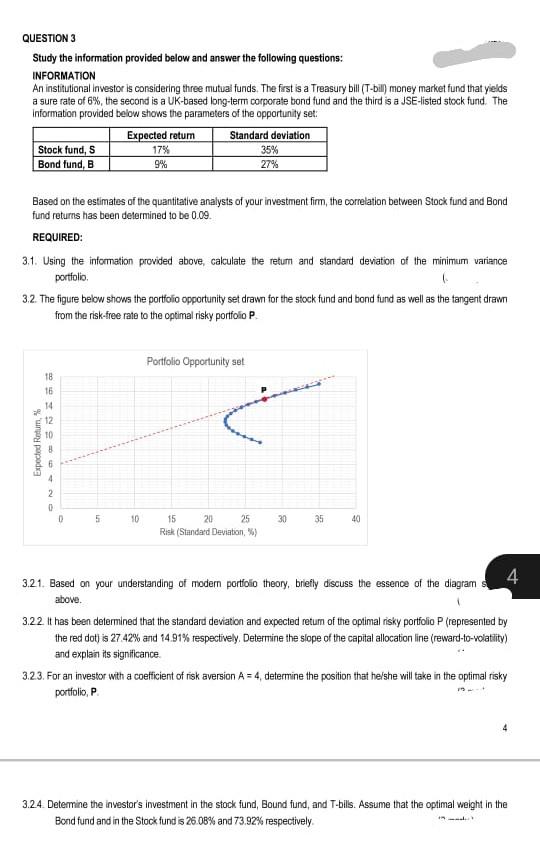 Solved QUESTION 3 Study the information provided below and | Chegg.com